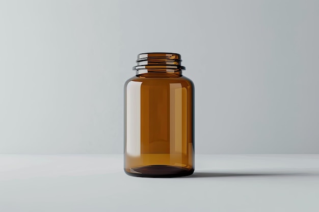 Photo amber glass medicine bottle mockup