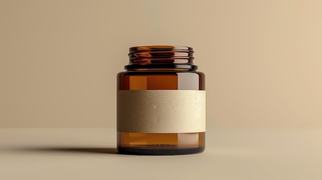 Photo amber jar with rustic interior packaging design label logo