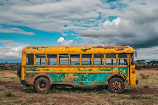 Ambitious Black african student bus Generate Ai