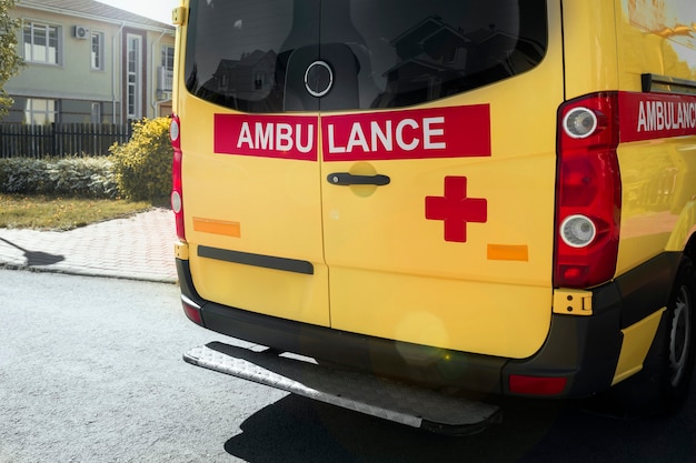 Ambulance car back view