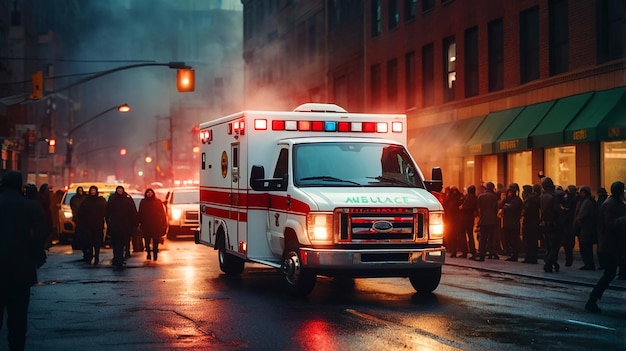 Ambulance in a City Emergency