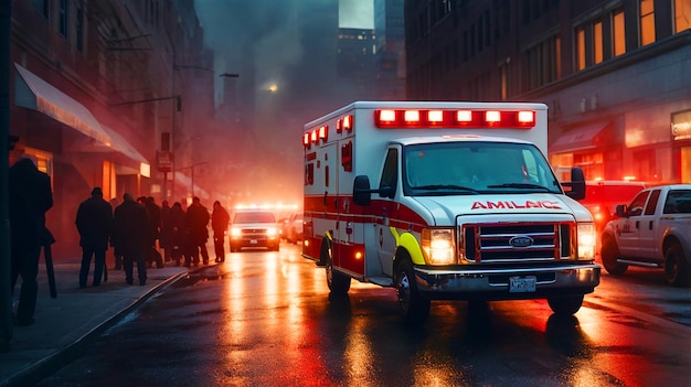 Ambulance in a City Emergency