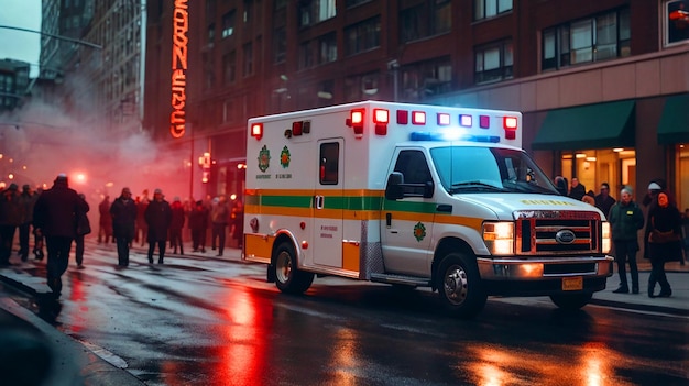 Ambulance in a City Emergency