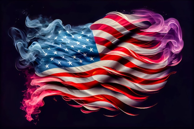 America usa national smoke flag Generative AI Generative AI