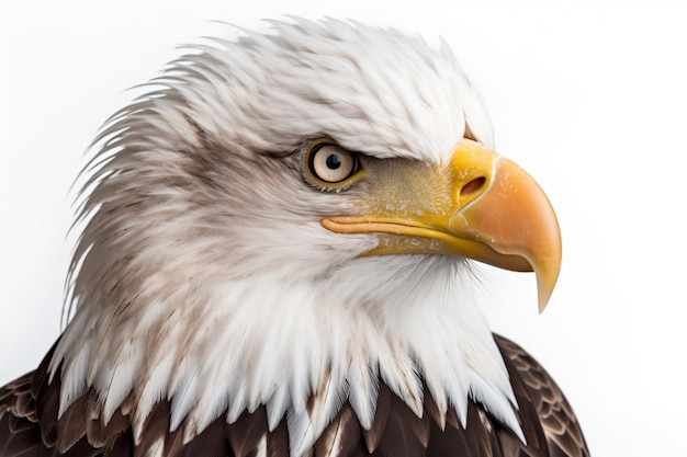 American Bald Eagle on a white Background AI