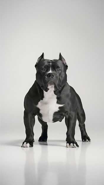 American bully on white isolated