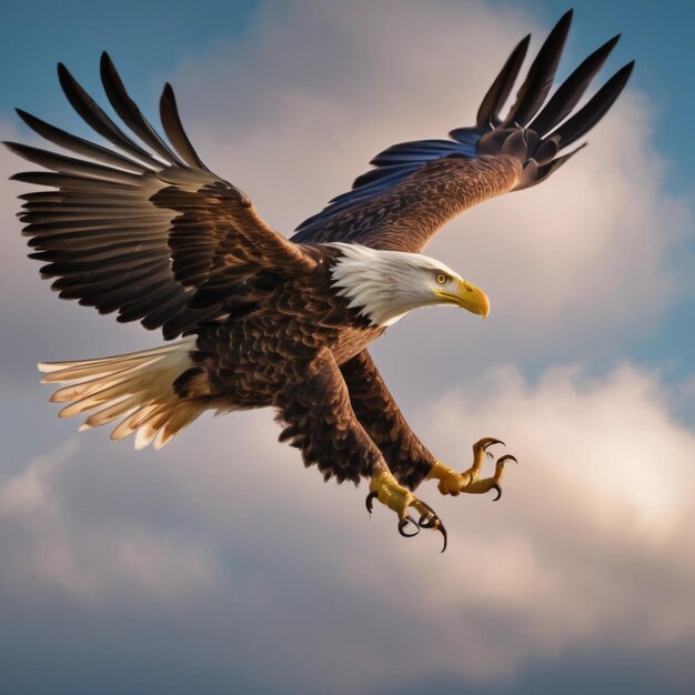 American eagle flying over us