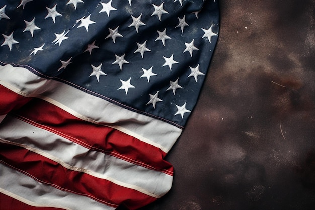 American flag background with copyspace on top