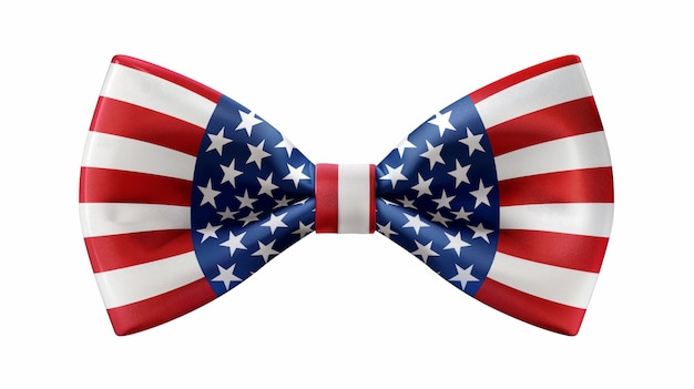 American Flag Bow Tie Isolated on White