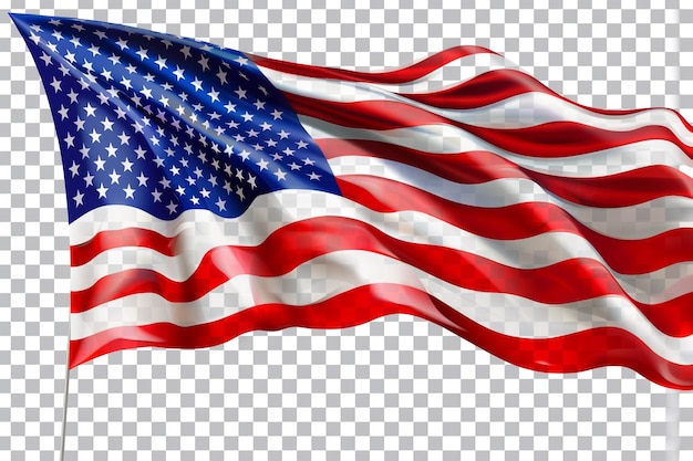 Photo american flag on a clear transparent backdrop