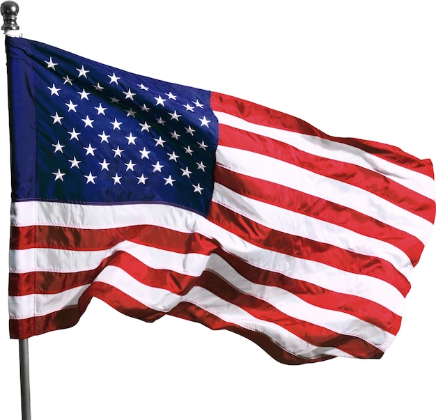 American Flag, Isolated on Transparent Background