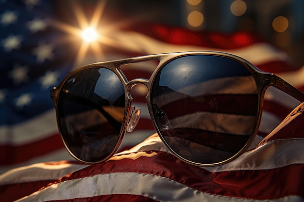 American flag sunglasses glitter