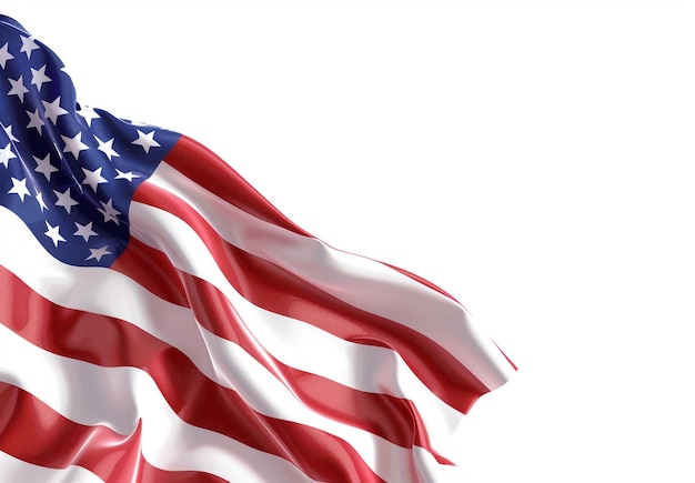 Photo american flag waving isolated on a background with no text