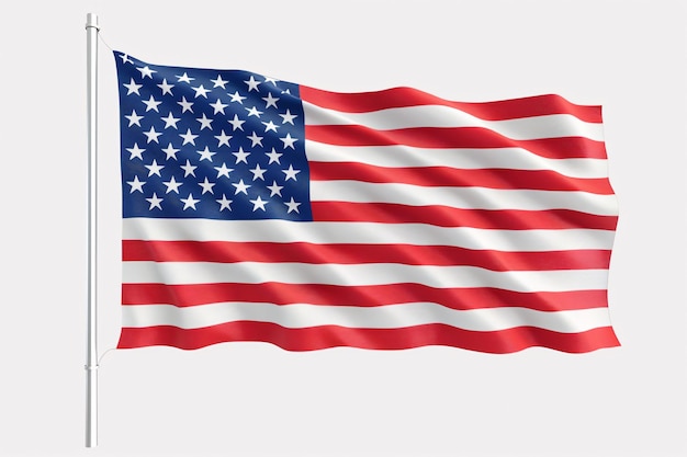 american flag on white background