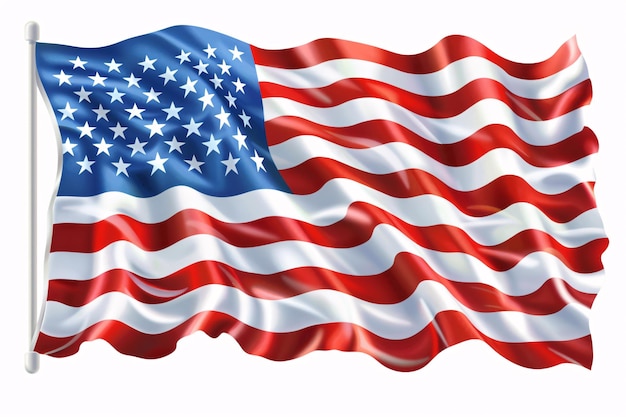 american flag on white background