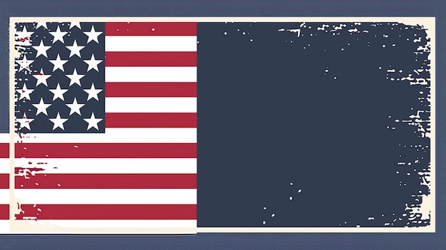 Photo american flag with a grunge aesthetic