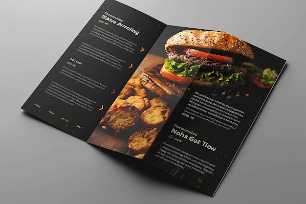 American food bifold brochure design