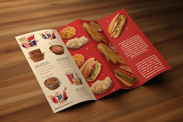 Photo american food bifold brochure