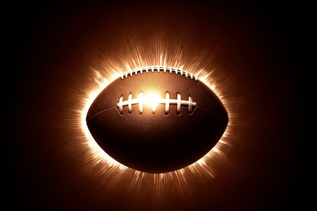 American football ball on black background