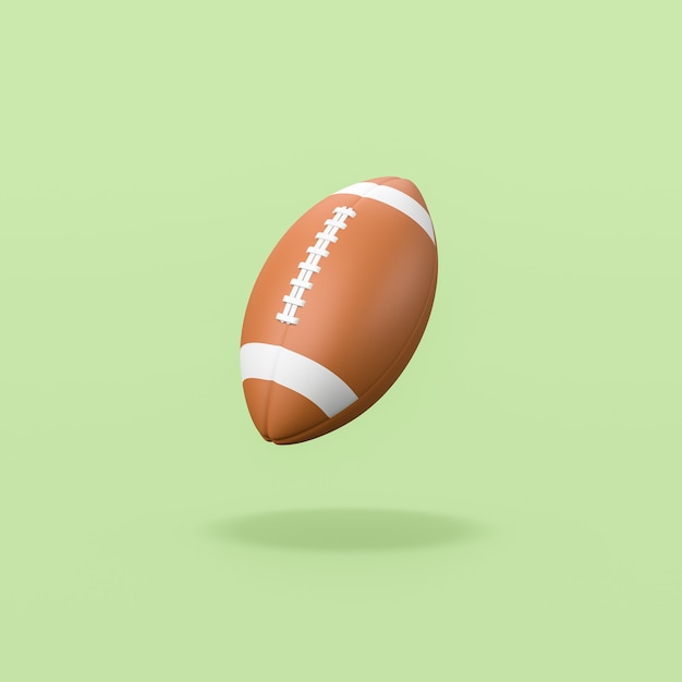 American Football Ball on Green Background