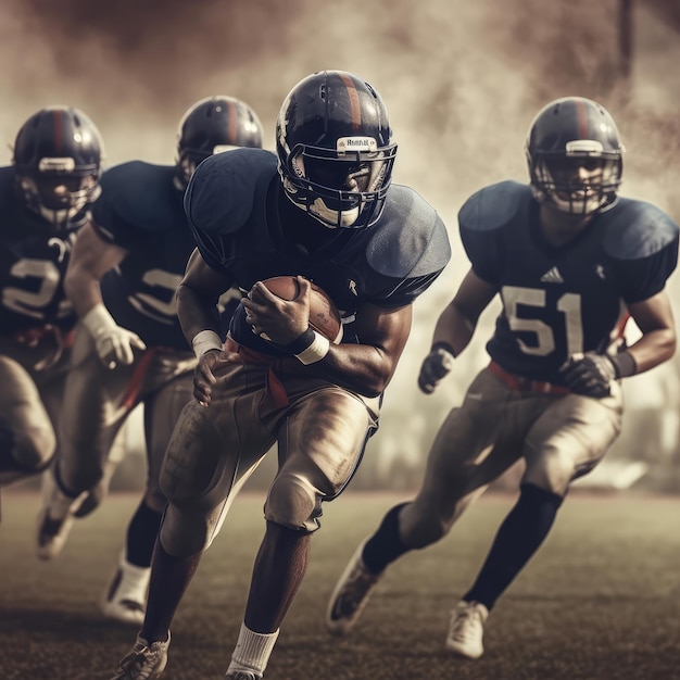 American football players in a game generative ai