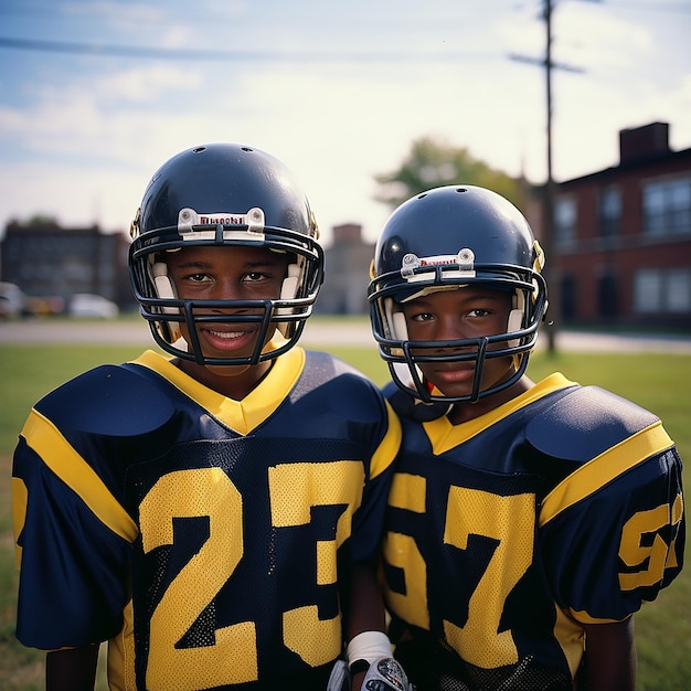 American football players in uniforms