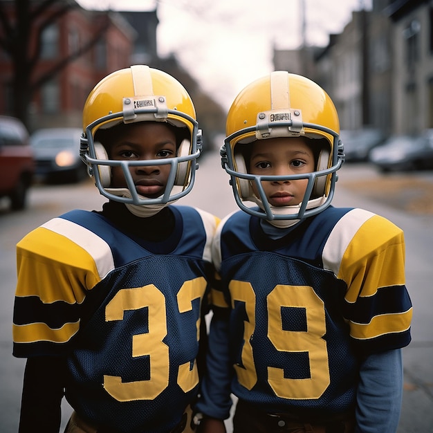 American football players in uniforms