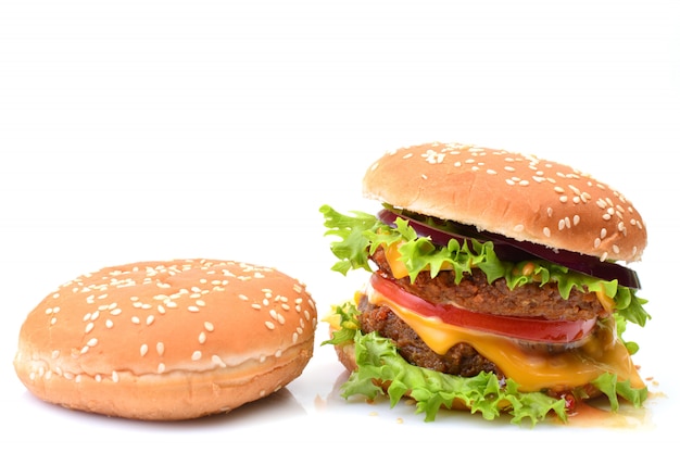 American hamburger isolated