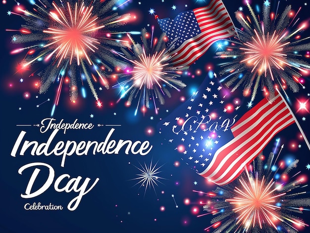 Photo american independence day fireworks night sky celebration vibrant explosions festivity holiday