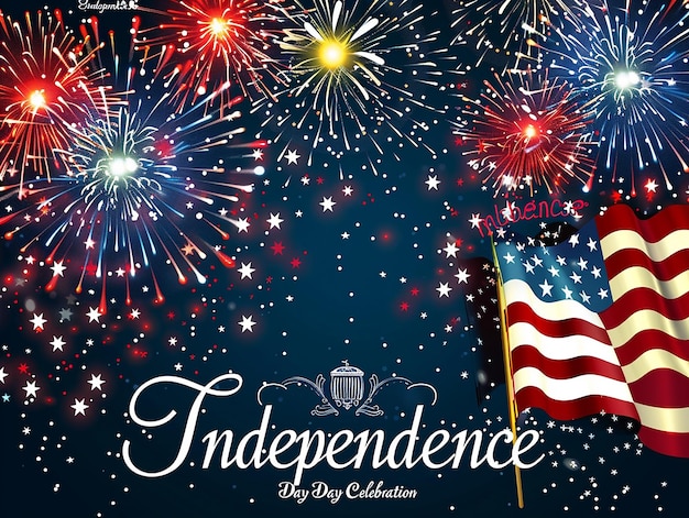 Photo american independence day fireworks night sky celebration vibrant explosions festivity holiday