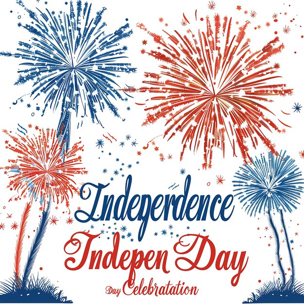 American Independence Day Fireworks Night Sky Celebration Vibrant Explosions Festivity Holiday