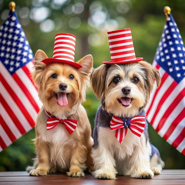 American Independence Day Happy 4th of July USA Independence Day greeting card with waving American