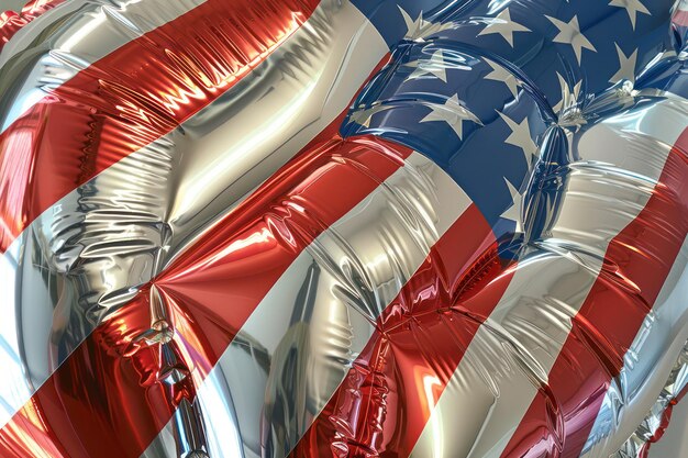 American Independence Day holiday background Balloon in colors of the USA flag Generative AI