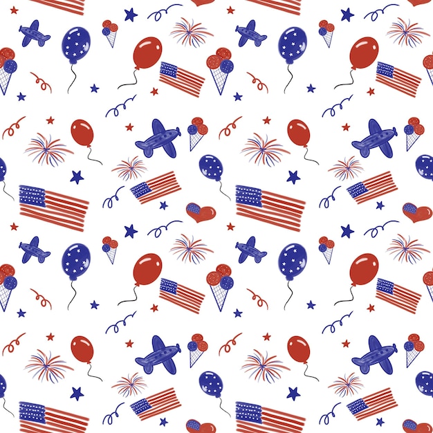 American Independence Day seamless pattern