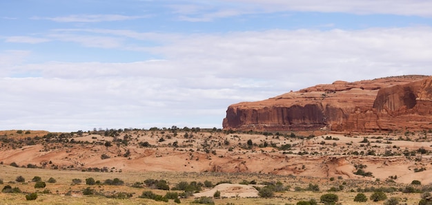 American Landscape in the Desert with Red Rock Mountain Formations