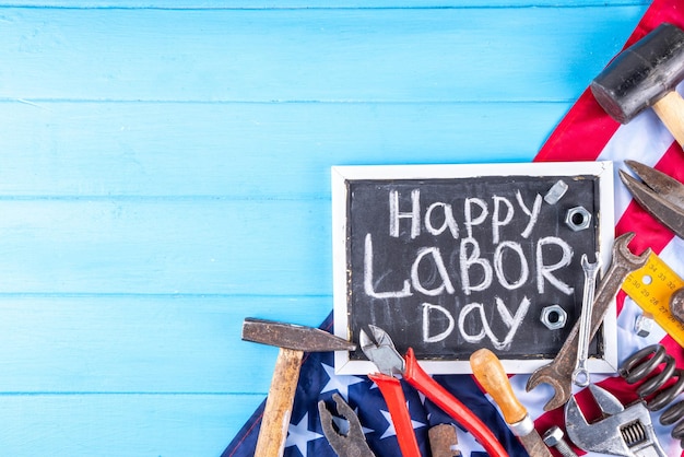 Photo american national happy labor day holiday background