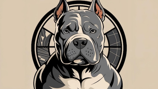 American pit bull terrier dog sticker illustration