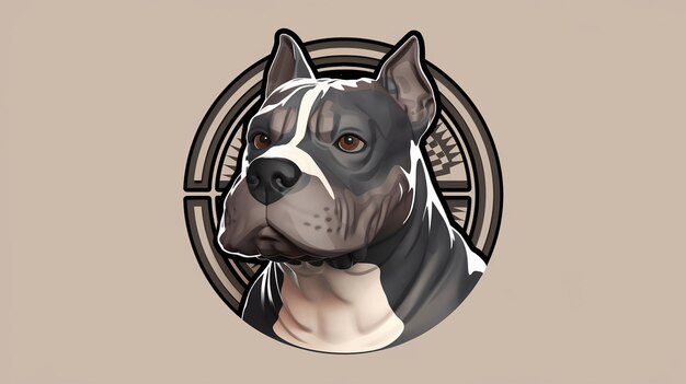 American pit bull terrier dog sticker illustration