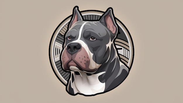 American pit bull terrier dog sticker illustration