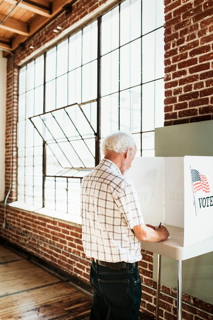 American at a polling booth