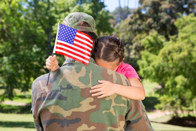 American soldier reunited with daughter