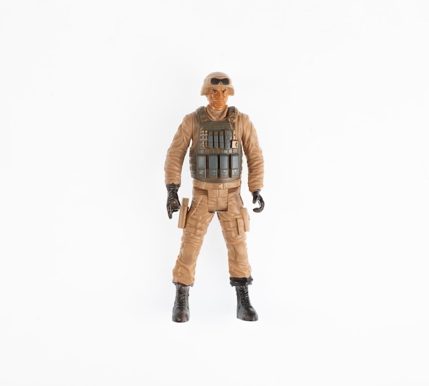 american soldier toy isolated on white background