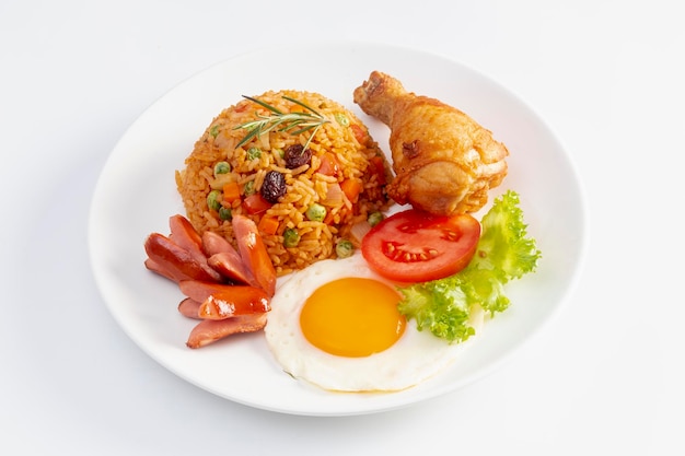 American style breakfast set fried rice