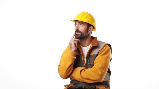 American Worker in Thoughtful Pose