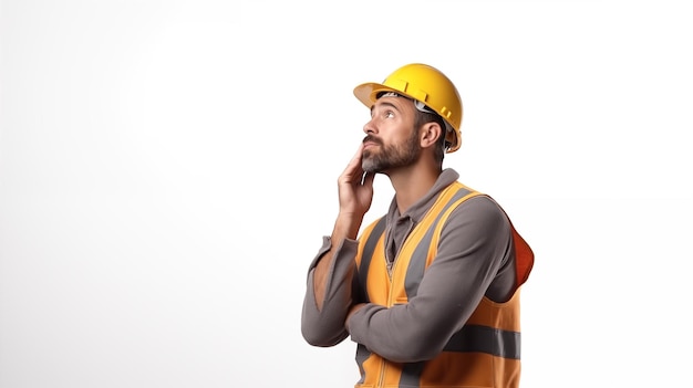 American Worker in Thoughtful Pose