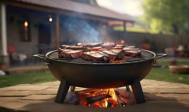 Americanstyle barbecue cooked meats al fresco