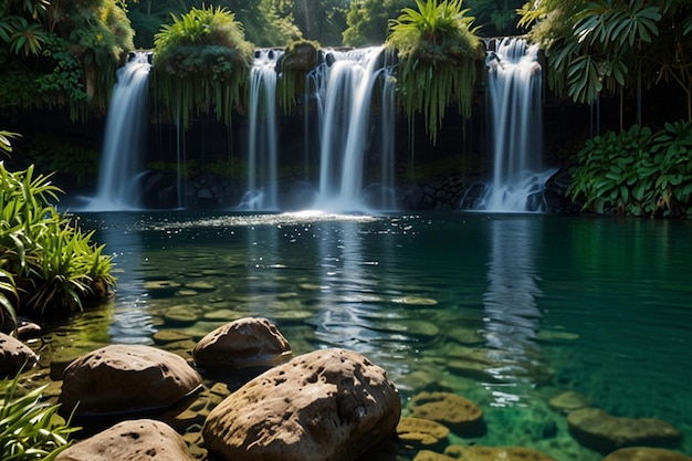 Photo amid a lush eternal garden of shimmering