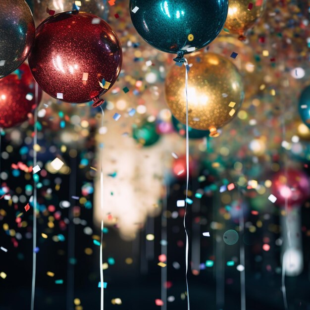 Amidst the glittering and sparkling decorations such as confetti balloons or festive lights to celebrate the occasion Generative AI