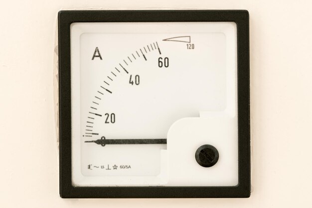 Ammeter on a white wall