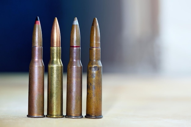 Ammo cartridges of rifle Image for catalogue content Copy space